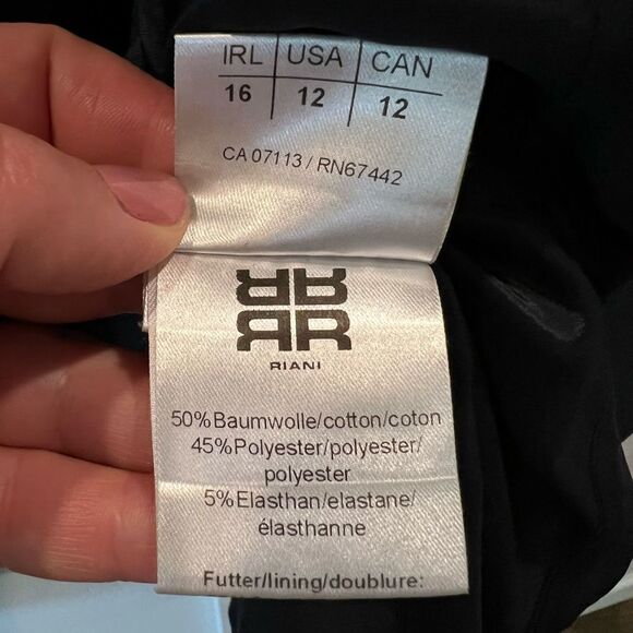 Riani Blazer Suit Jacket Navy Blue Basketweave Detail Wool Blend 12 - Picture 11 of 12